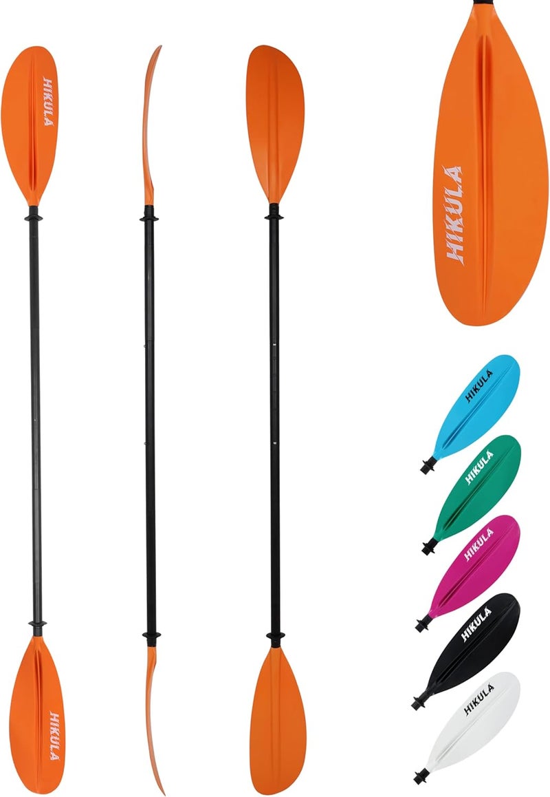 HIKULA Kayak Paddles Aluminum Shaft Paddle with Nylon Blades, Floating Adjustable Kayaking Oars, 3 Piece, 220-240cm/86-94 Inches,Black/Rose/Teal - Image 1